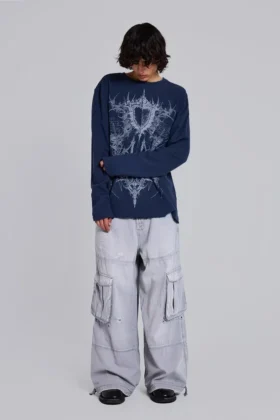 Graue „Decoy“-Cargohosen im Washed-Look