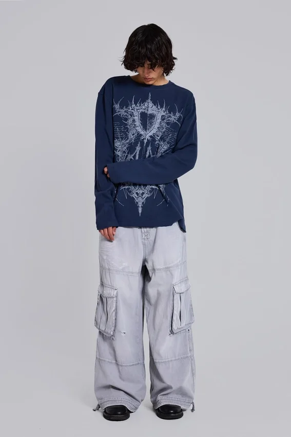 Graue „Decoy“-Cargohosen im Washed-Look