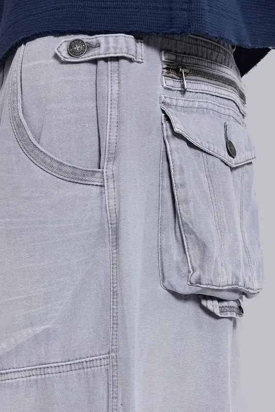 Graue „Decoy“-Cargohosen im Washed-Look
