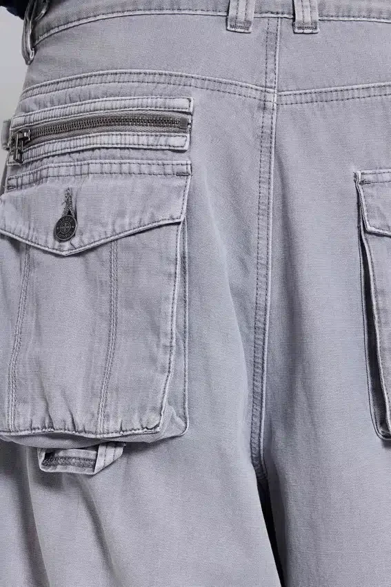 Graue „Decoy“-Cargohosen im Washed-Look