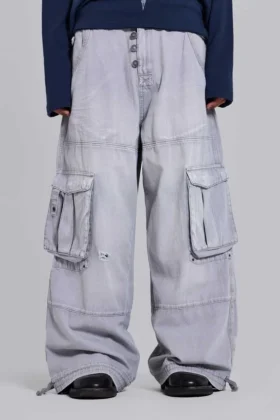 Graue „Decoy“-Cargohosen im Washed-Look