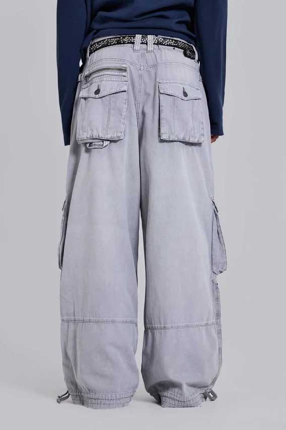 Graue „Decoy“-Cargohosen im Washed-Look