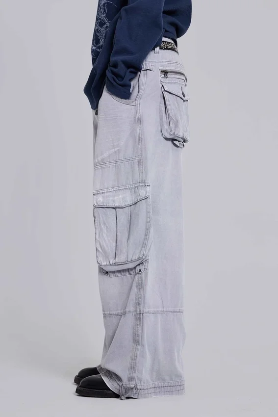 Graue „Decoy“-Cargohosen im Washed-Look