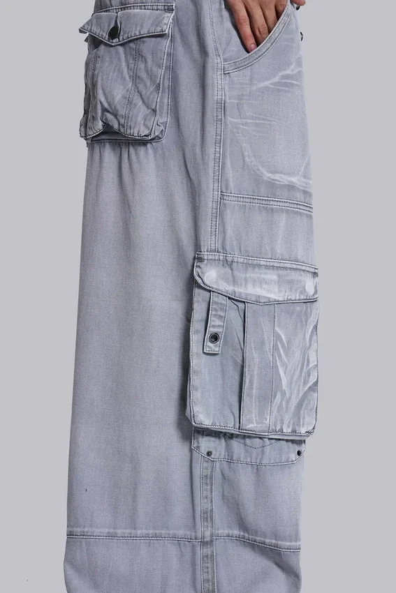 Graue „Decoy“-Cargohosen im Washed-Look