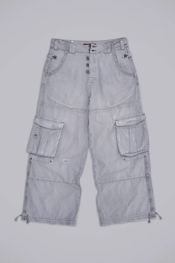 Graue „Decoy“-Cargohosen im Washed-Look