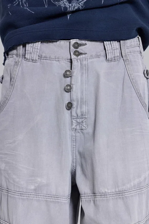 Graue „Decoy“-Cargohosen im Washed-Look