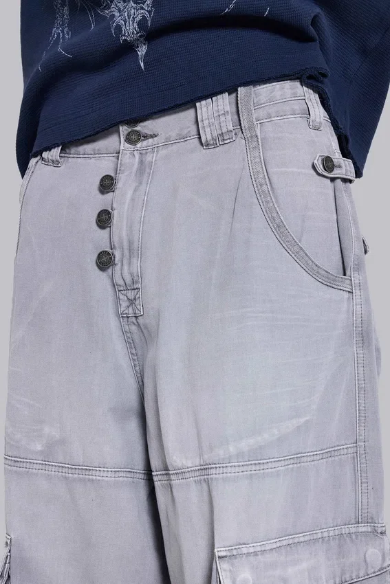 Graue „Decoy“-Cargohosen im Washed-Look