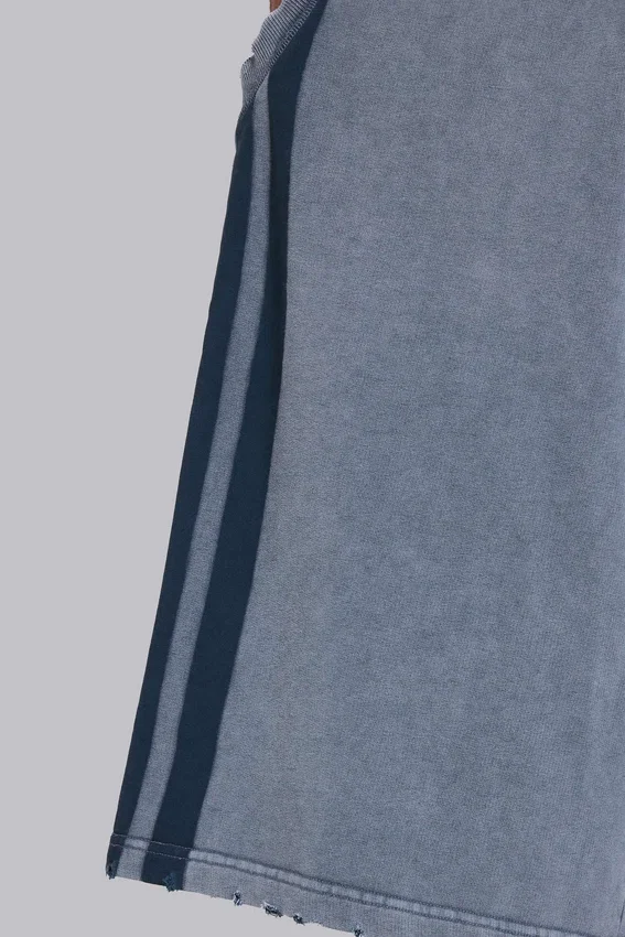 Graue, gewaschene Jogging-Shorts „Sporty Stripe Monster Joggers“