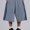 Graue, gewaschene Jogging-Shorts „Sporty Stripe Monster Joggers“