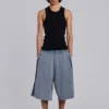 Graue, gewaschene Jogging-Shorts „Sporty Stripe Monster Joggers“