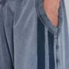Graue, gewaschene Jogging-Shorts „Sporty Stripe Monster Joggers“