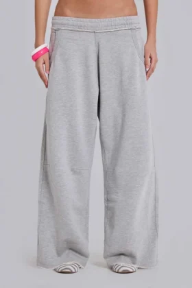 Graue, melierte, weite „Monster Joggers“