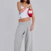 Graue, melierte, weite „Monster Joggers“