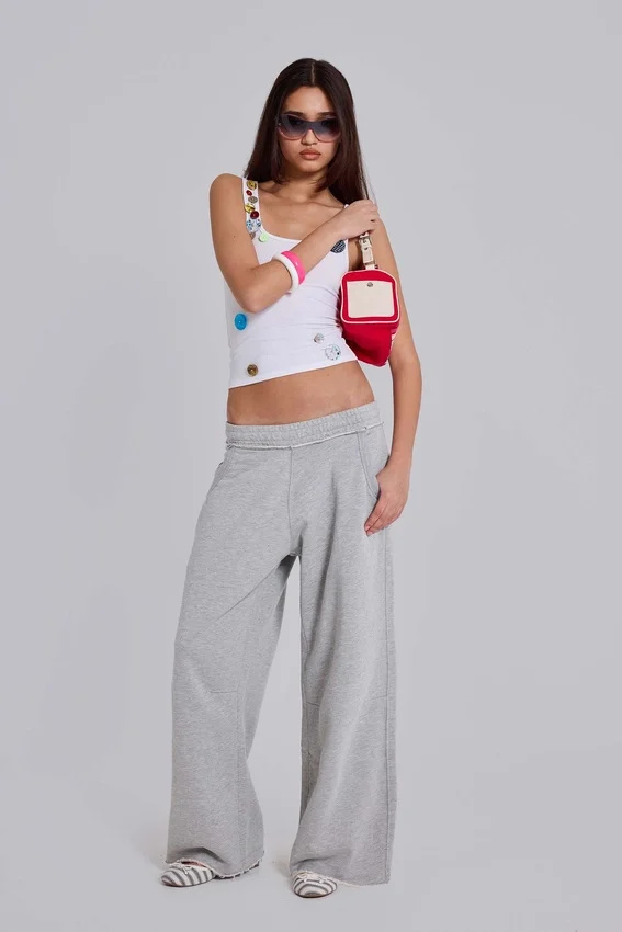 Graue, melierte, weite „Monster Joggers“