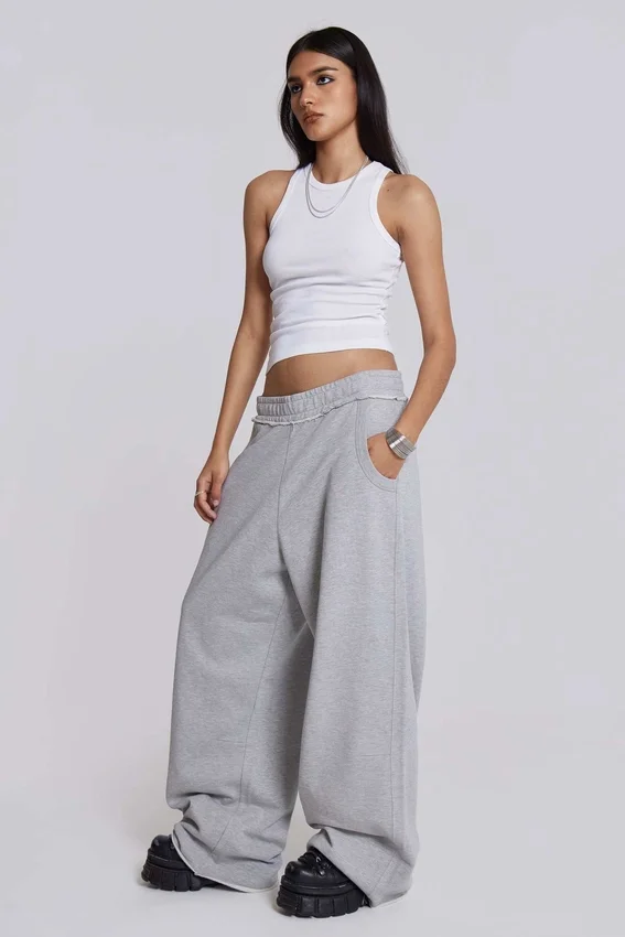 Graue, melierte, weite „Monster Joggers“