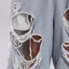 Graue Monster-Shorts im Distressed-Look