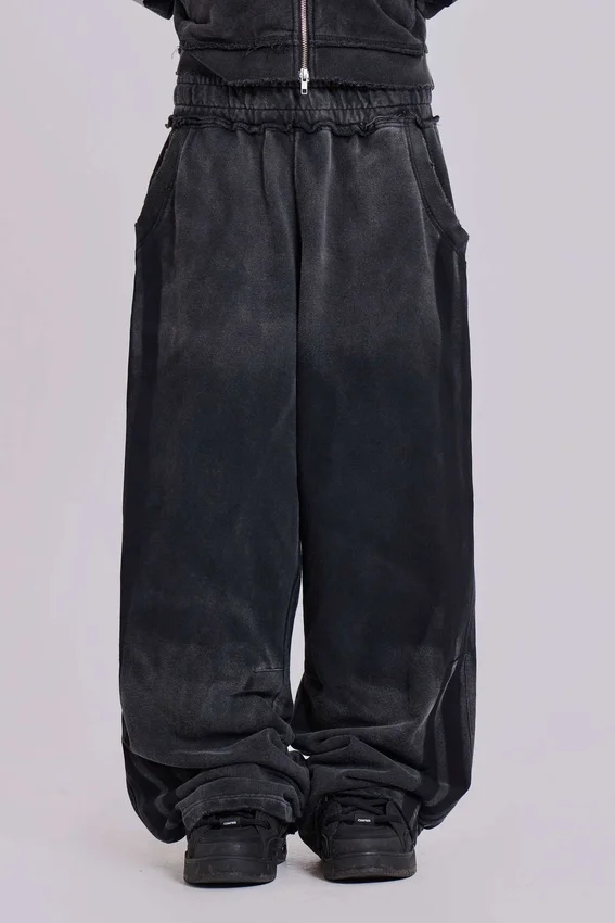 Graue, sportliche, weite Monster Joggers
