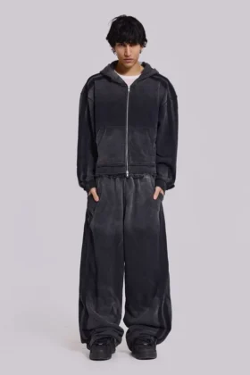 Graue, sportliche, weite Monster Joggers