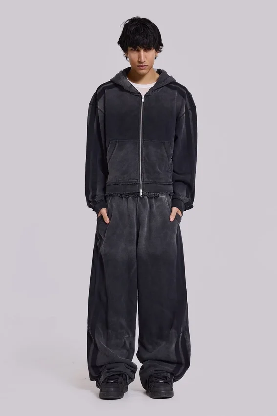 Graue, sportliche, weite Monster Joggers