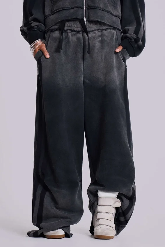 Graue, sportliche, weite Monster Joggers