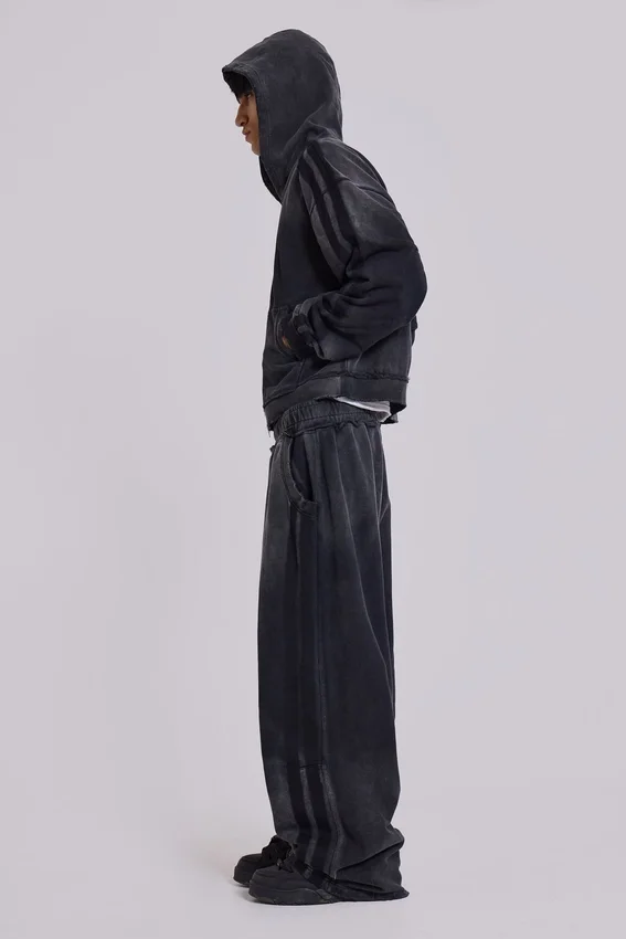 Graue, sportliche, weite Monster Joggers