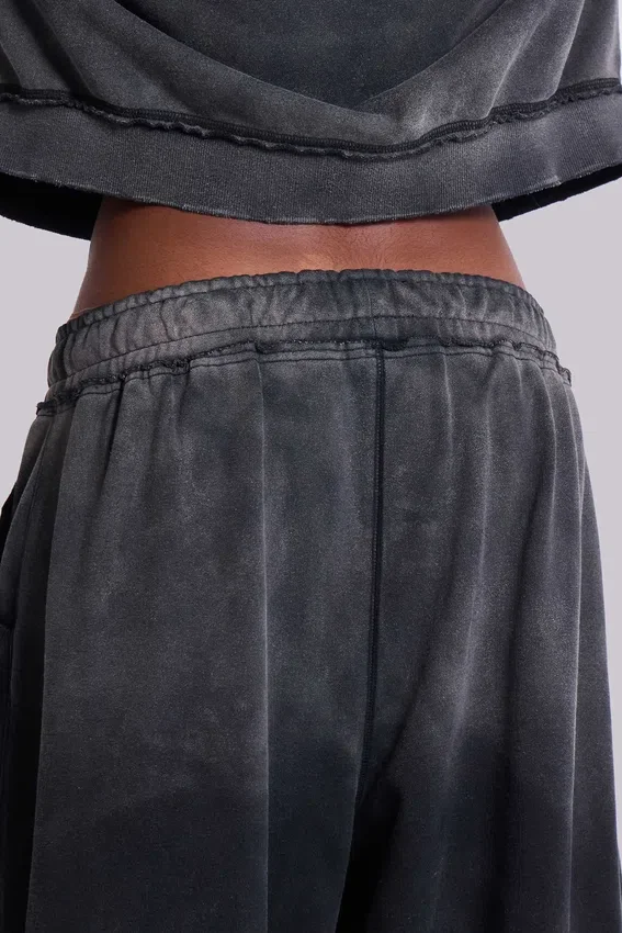 Graue, sportliche, weite Monster Joggers