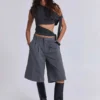 Graue, taillierte Goliath Shorts