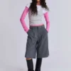 Graue, taillierte Goliath Shorts