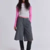 Graue, taillierte Goliath Shorts