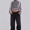 Graue Team 85 Strick-Bomberjacke