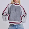 Graue Team 85 Strick-Bomberjacke
