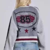 Graue Team 85 Strick-Bomberjacke