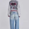 Graue Team 85 Strick-Bomberjacke