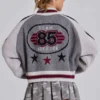 Graue Team 85 Strick-Bomberjacke