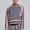 Graue Team 85 Strick-Bomberjacke