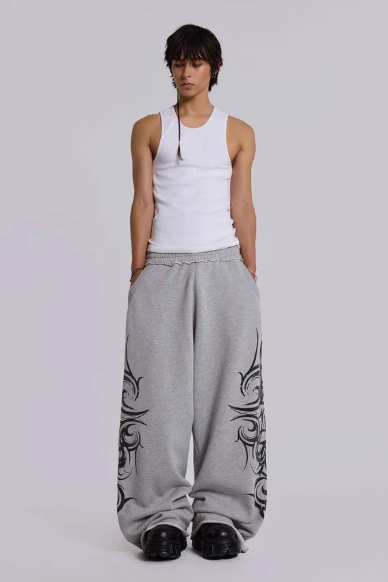 Graue, weite „Blade“-Jogginghose