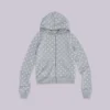 Grauer Hoodie mit Polka-Dots