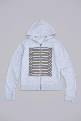 Grauer melierter „Military Monster“-Hoodie
