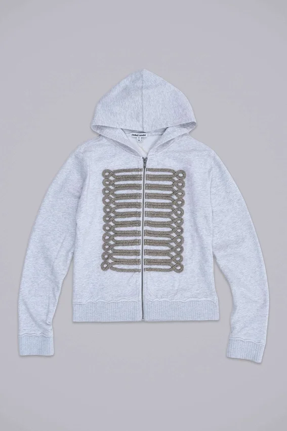 Grauer melierter „Military Monster“-Hoodie
