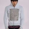 Grauer melierter „Military Monster“-Hoodie