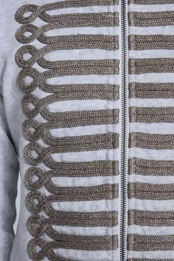 Grauer melierter „Military Monster“-Hoodie