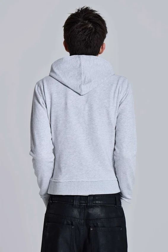 Grauer melierter „Military Monster“-Hoodie