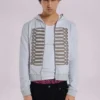 Grauer melierter „Military Monster“-Hoodie