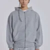 Grauer, melierter Oversize-Monster Hoodie