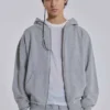 Grauer, melierter Oversize-Monster Hoodie
