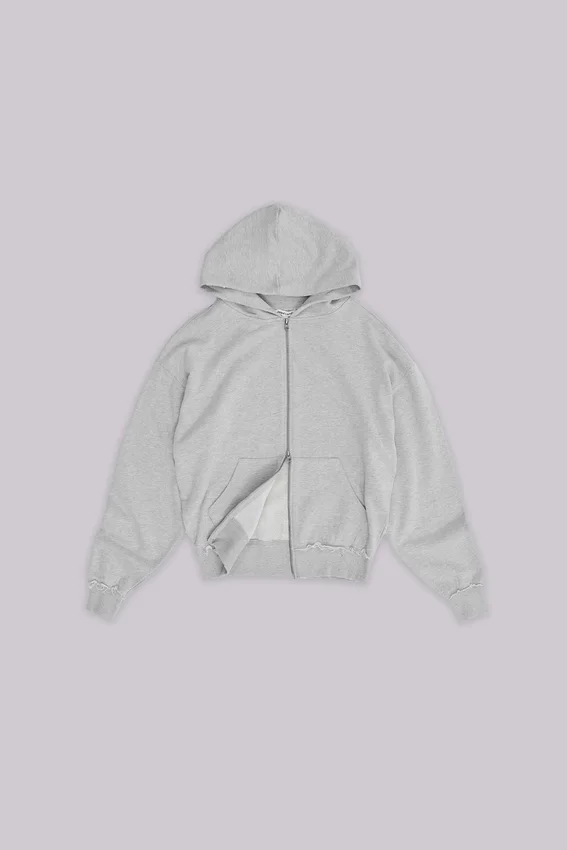 Grauer, melierter Oversize-Monster Hoodie