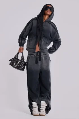 Grauer, sportlicher, weiter Monster Hoodie