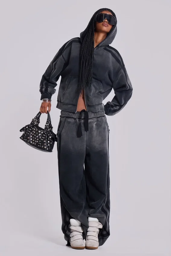 Grauer, sportlicher, weiter Monster Hoodie