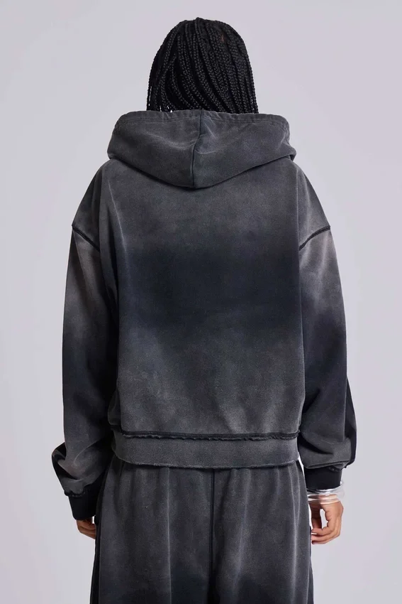 Grauer, sportlicher, weiter Monster Hoodie