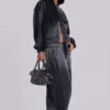 Grauer, sportlicher, weiter Monster Hoodie